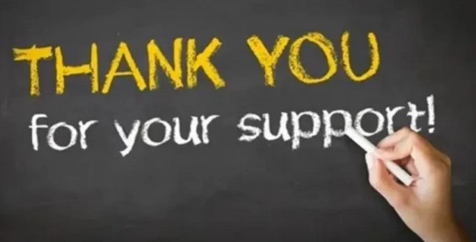 Thank you for your support